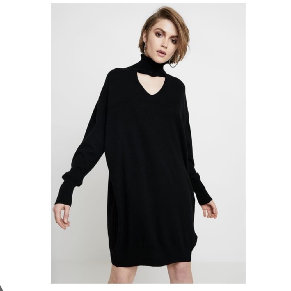 Diesel Lilia Cut Out Turtleneck Sweater Dress Sz S